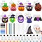12 Set Halloween Ceramics to Paint DIY Painting Kits with Unpainted Pumpkin